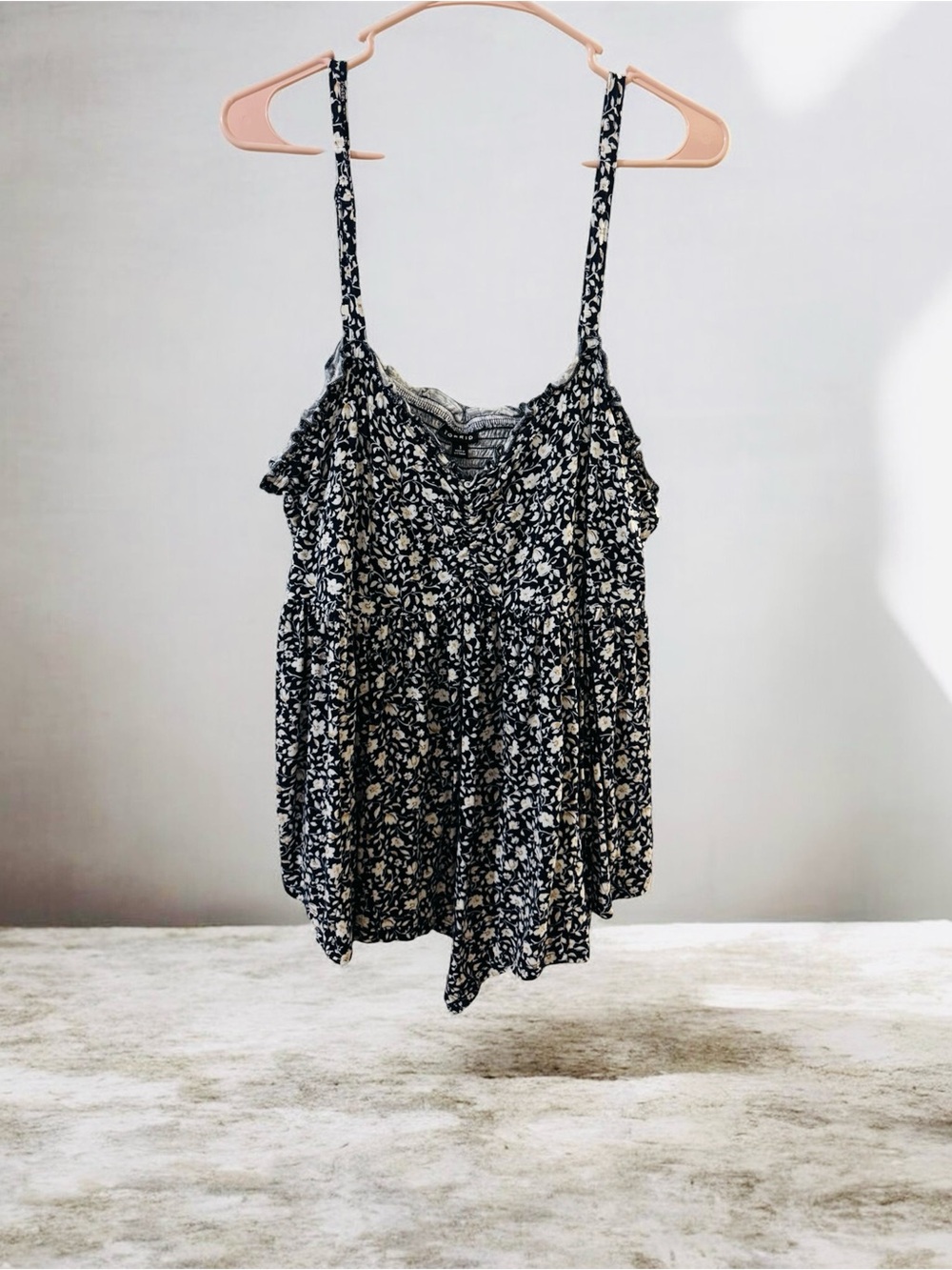 torrid Black and White Floral Spaghetti Strap Camisole